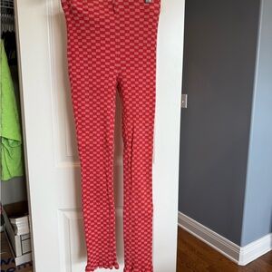 Billabong Good Days Red&Pink Checkered Knit Pant